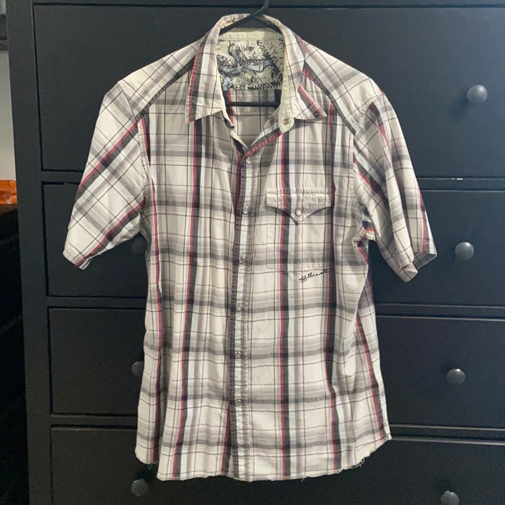 Vans Pearl-Snap Button-Down Collared Short-Sleeve